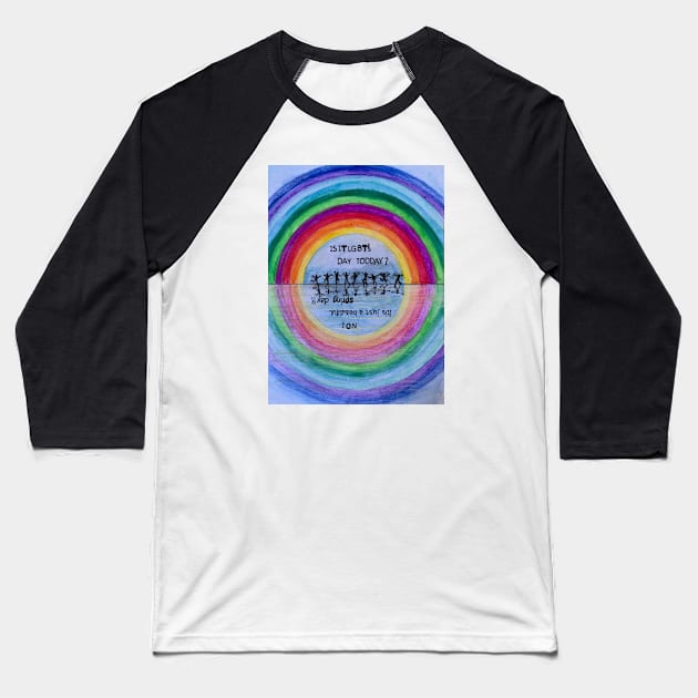 Rainbow Bridge Baseball T-Shirt by The artist of light in the darkness 